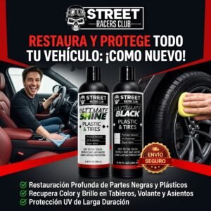 Inicio tu auto como nuevo, combo restaurador de negros + brillo para interiores