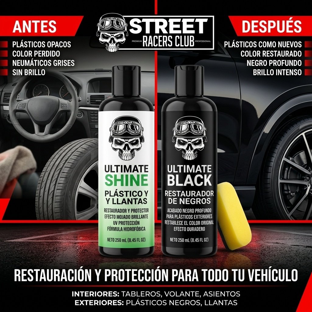 tu auto como nuevo, combo restaurador de negros + brillo para interiores tu auto como nuevo, combo restaurador de negros + brillo para interiores